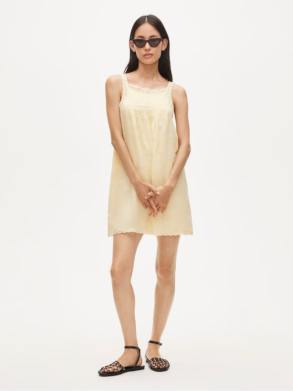 NWT J Crew Scallop Trim Mini Dress in Ramie